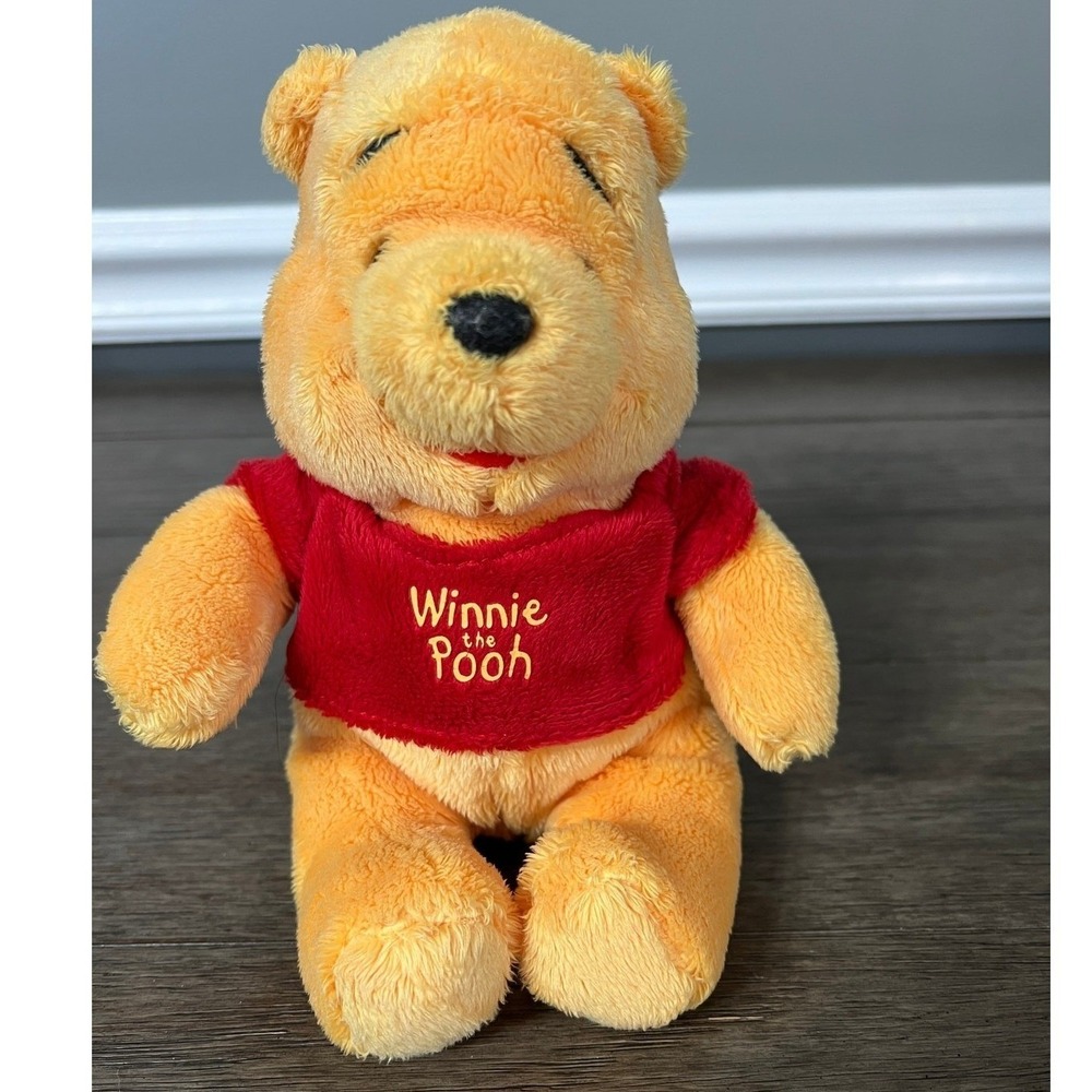 Disney Winnie the Pooh Plush Stuffed Animal Bear Red Shirt Character Direct 7"